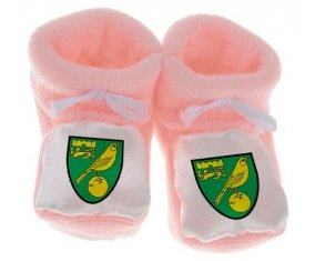 Chausson bébé Norwich City Football Club de couleur Rose