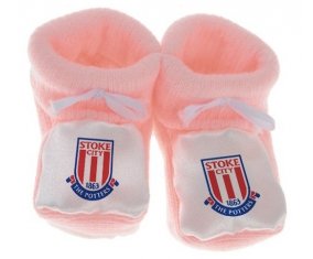 Chausson bébé Stoke City Football Club de couleur Rose