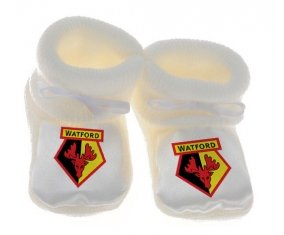 Chausson bébé Watford Football Club de couleur Blanc
