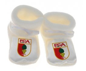 Chausson bébé Fußball-Club Augsburg de couleur Blanc