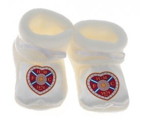 Chausson bébé Heart of Midlothian Football Club de couleur Blanc