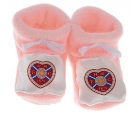 Chausson bébé Heart of Midlothian Football Club de couleur Rose