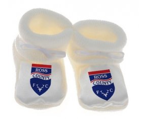 Chausson bébé Ross County Football Club de couleur Blanc