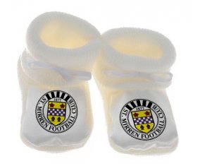 Chausson bébé Saint Mirren Football Club de couleur Blanc