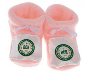 Chausson bébé Olympique Club de Khouribga de couleur Rose