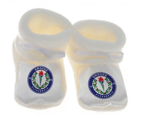Chausson bébé Smouha Sporting Club de couleur Blanc