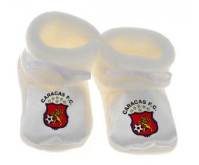 Chausson bébé Caracas Futbol Club Venezuela de couleur Blanc