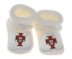 Chausson bébé Portugal national football team de couleur Blanc