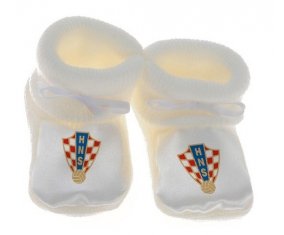 Chausson bébé Croatia national football team de couleur Blanc