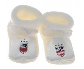 Chausson bébé USA national football team de couleur Blanc