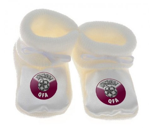 Chausson bébé Qatar national football team de couleur Blanc