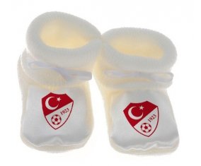 Chausson bébé Turkey national football team de couleur Blanc