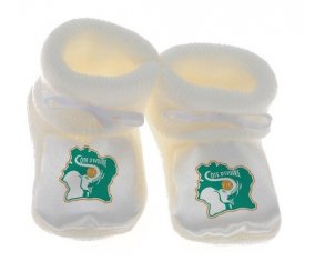 Chausson bébé Ivory Coast national football team de couleur Blanc