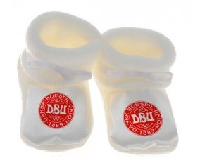 Chausson bébé Denmark national football team de couleur Blanc