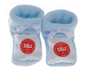 Chausson bébé Denmark national football team de couleur Bleu