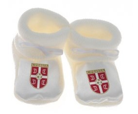 Chausson bébé Serbia national football team de couleur Blanc