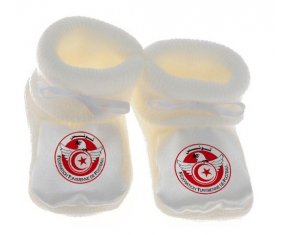 Chausson bébé Tunisia national football team de couleur Blanc