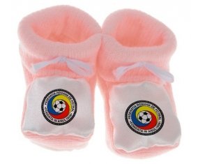 Chausson bébé Romania national football team de couleur Rose