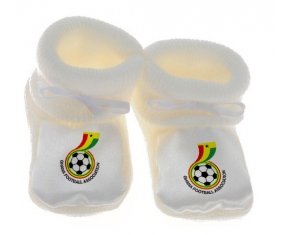 Chausson bébé Ghana national football team de couleur Blanc