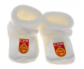 Chausson bébé China national football team de couleur Blanc