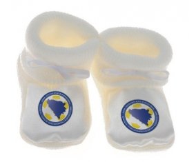 Chausson bébé Bosnia Herzegovina national football team de couleur Blanc