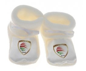 Chausson bébé Oman national football team de couleur Blanc