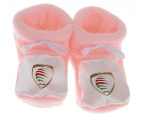 Chausson bébé Oman national football team de couleur Rose