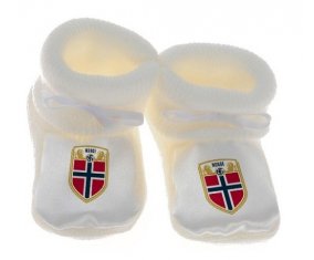 Chausson bébé Norway national football team de couleur Blanc