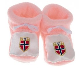 Chausson bébé Norway national football team de couleur Rose