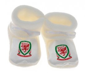 Chausson bébé Wales national football team de couleur Blanc