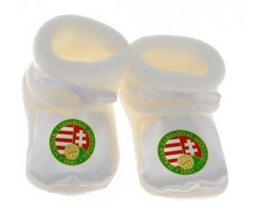 Chausson bébé Hungary national football team de couleur Blanc