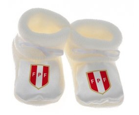 Chausson bébé Peru national football team de couleur Blanc