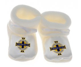 Chausson bébé Northern Ireland national football team de couleur Blanc