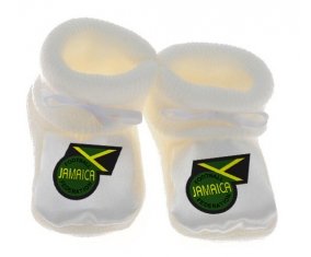 Chausson bébé Jamaica national football team de couleur Blanc
