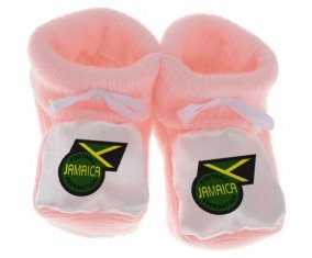 Chausson bébé Jamaica national football team de couleur Rose
