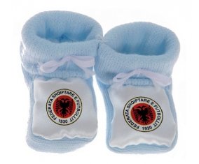 Chausson bébé Albania national football team de couleur Bleu