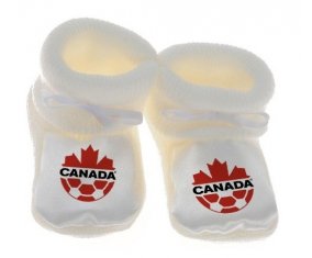 Chausson bébé Canada national football team de couleur Blanc