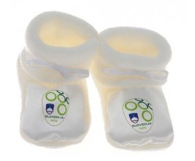 Chausson bébé Slovenia national football team de couleur Blanc
