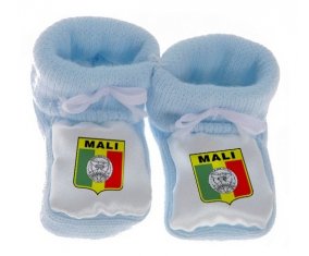 Chausson bébé Mali national football team de couleur Bleu