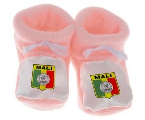 Chausson bébé Mali national football team de couleur Rose
