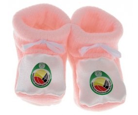 Chausson bébé Mozambique national football team de couleur Rose