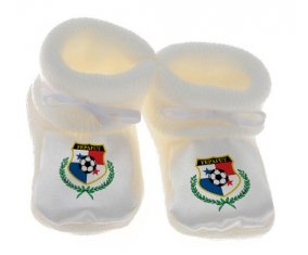 Chausson bébé Panama national football team de couleur Blanc