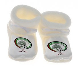 Chausson bébé Palestine national football team de couleur Blanc