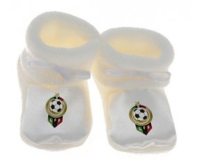 Chausson bébé Libya national football team de couleur Blanc