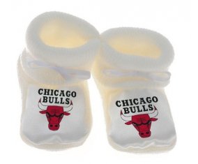 Chausson bébé Chicago Bulls de couleur Blanc