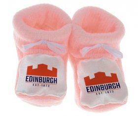 Chausson bébé Edinburgh Rugby de couleur Rose