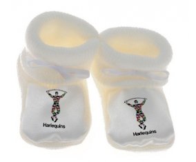 Chausson bébé Harlequins de couleur Blanc