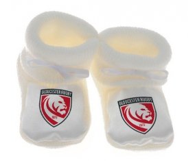 Chausson bébé Gloucester Rugby de couleur Blanc