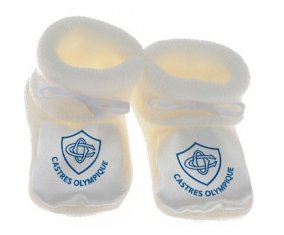 Chausson bébé Castres Olympique de couleur Blanc