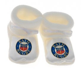 Chausson bébé Bath Rugby de couleur Blanc